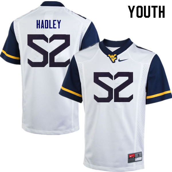 NCAA Youth J.P. Hadley West Virginia Mountaineers White #52 Nike Stitched Football College Authentic Jersey KI23Y47WJ